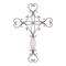 Black Metal Scroll Cross Wall Decor 19" x 0" x 29"